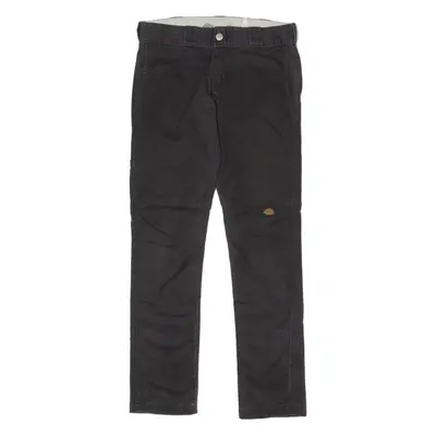 DICKIES Double-Knee Workwear Mens Twill Trousers Grey Regular Skinny W29 L30