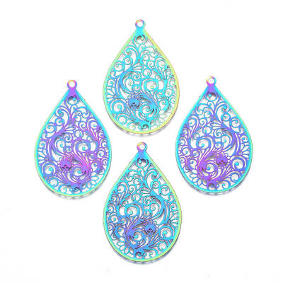 Ion Plating(IP) 201 Stainless Steel Filigree Pendants