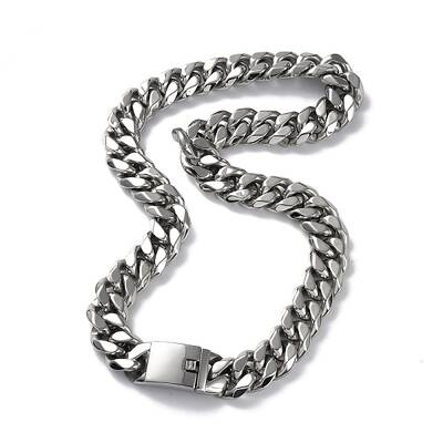 Non-Tarnish 304 Stainless Steel Cuban Link Chain Necklaces