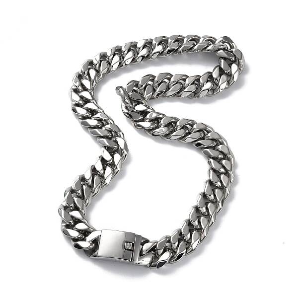 Non-Tarnish 304 Stainless Steel Cuban Link Chain Necklaces