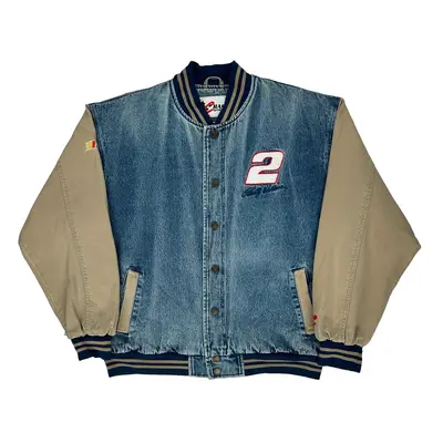 Wallace Chase Authentics Nascar Varsity Jacket - Large Blue Cotton