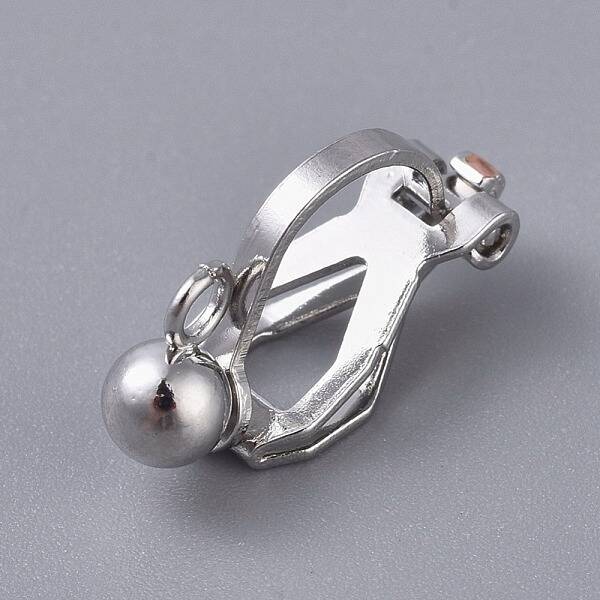 Brass Clip-on Earring Findings. with Loop