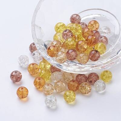 Baking Painted Crackle Glass Beads