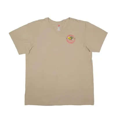 HANES Ponce Inlet Corvette Club T-Shirt Beige V-Neck Short Sleeve Mens XL