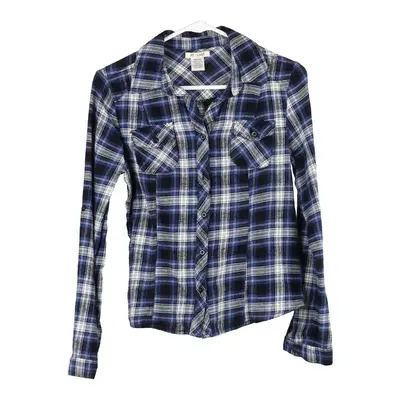 Age 14 At Last Checked Shirt - Medium Navy Cotton
