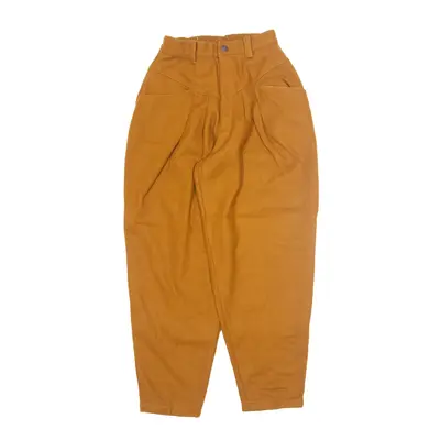 BABY CAR Chino Trousers Brown Relaxed Mom Wool Girls W22 L24