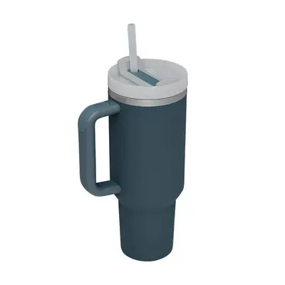 40 Oz Tumbler With Handle Straw Insulated, Stainless Steel Spill Proof Vacuum Coffee Cup Tumbler With Lid Tapered Mug Gifts F...