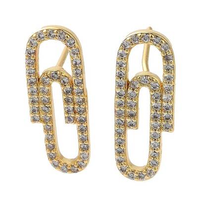 Rack Plating Brass Stud Earrings