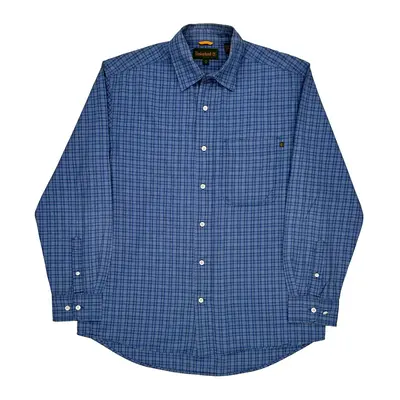 Timberland Checked Shirt - Medium Blue Cotton | Size: medium