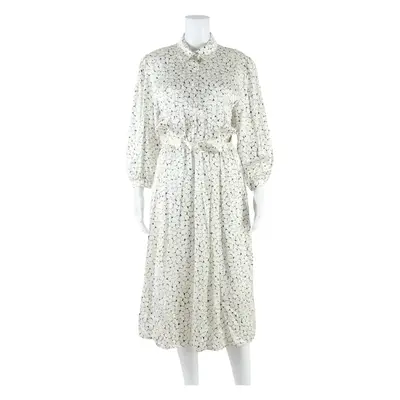 YOUR SIXTH SENSE Womens Day Dress White Crazy Pattern Long Sleeve Midi M