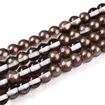 Baking Painted Transparent Glass Beads Strands