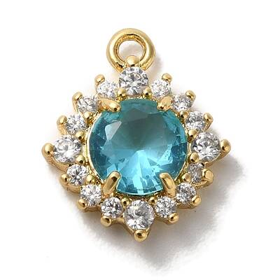 Brass Micro Pave Clear Cubic Zirconia Pendants