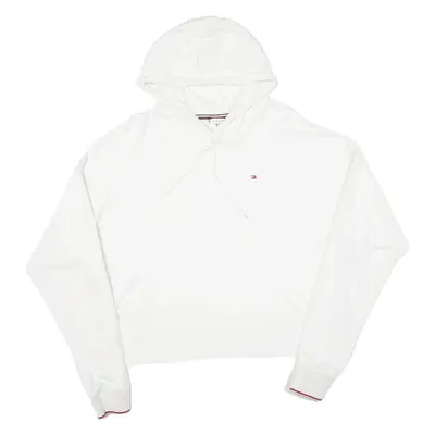 TOMMY HILFIGER Womens White Hoodie L