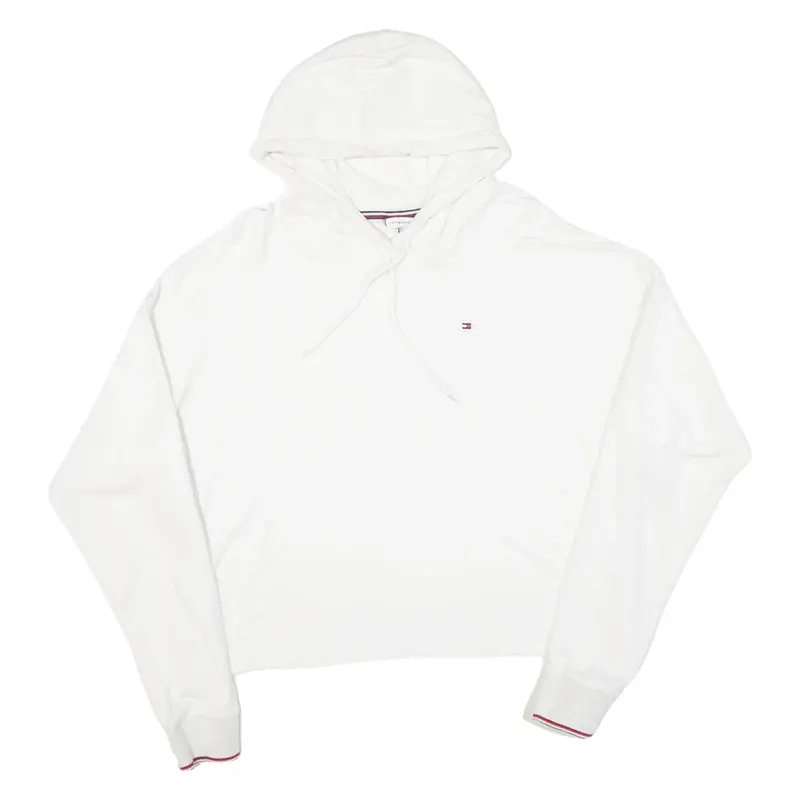 TOMMY HILFIGER Womens White Hoodie L