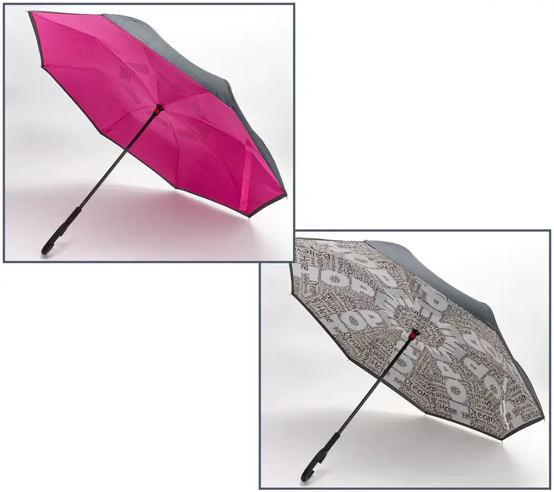 Revers-A-Brella Set of 2 Long Inverted Rain Umbrellas