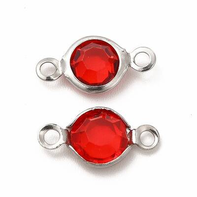 304 Stainless Steel with Glass Connector Charms