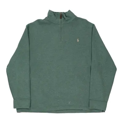 Ralph Lauren 1/4 Zip - 2XL Green Cotton