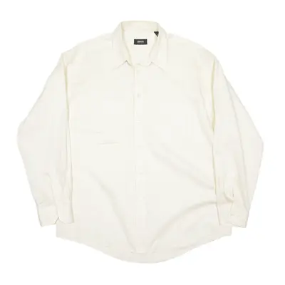 HUGO BOSS Plain Shirt Cream Long Sleeve Mens L