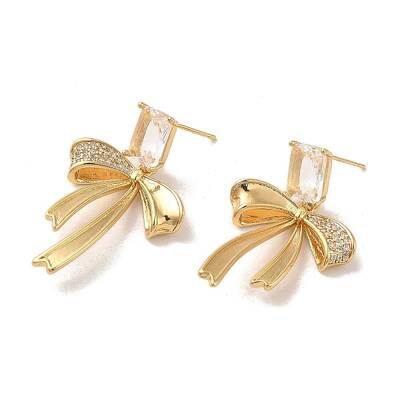 Brass Micro Pave Cubic Zirconia Earrings