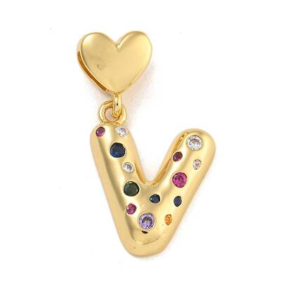 Brass Micro Pave Colorful Cubic Zirconia Pendants