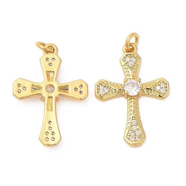 Brass Micro Pave Cubic Zirconia Pendants