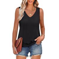 ANRABESS Women Tank Tops Summer V Neck Sleeveless Casual Loose Fit Cute Cami Basic Vneck T Shirts Solid Tees 2025 Trendy Wome...