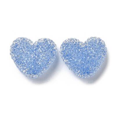 Drusy Heart Resin Rhinestone Beads