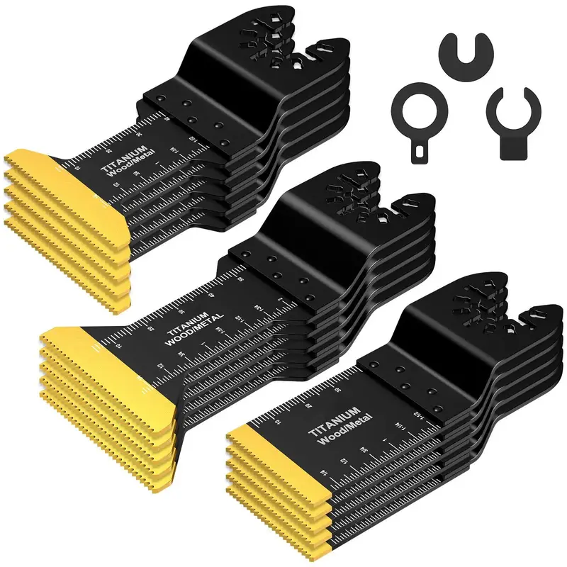 Multipurpose Oscillating Saw Blade Tool Set, Construction Tools Accessories, Universal Titanium Saw Blade Tools with Accessor...