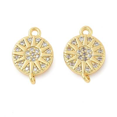 Brass Micro Pave Cubic Zirconia Connector Charms