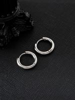 Minimalist Solid Color Stainless Steel Hoop Earrings (2pcs), Fashionable Jewelry for Men, Casual Jewelry for Party, Daily Clo...