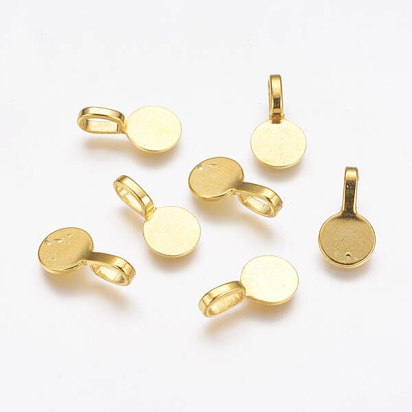 Tibetan Style Alloy Glue On Flat Pad Pendant Bails