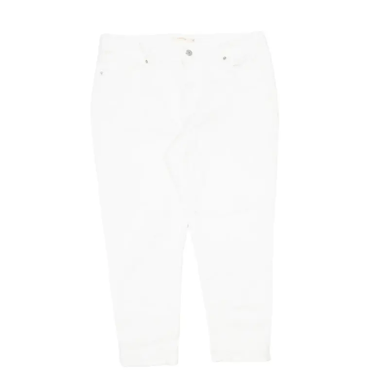 LEVI'S Crop Jeans White Denim Classic Tapered Womens W32 L25