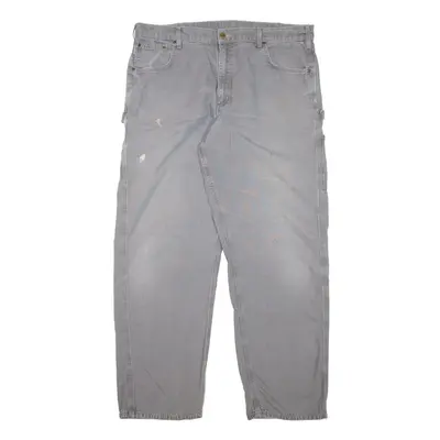 CARHARTT Carpenter Workwear Jeans Grey Denim Loose Straight Mens W40 L34