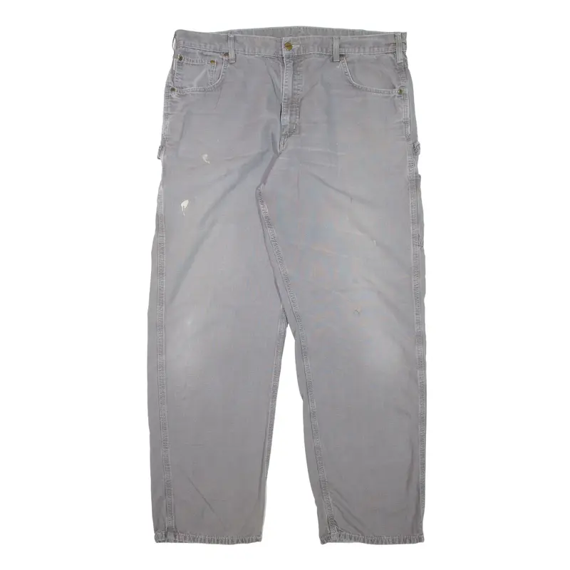 CARHARTT Carpenter Workwear Jeans Grey Denim Loose Straight Mens W40 L34