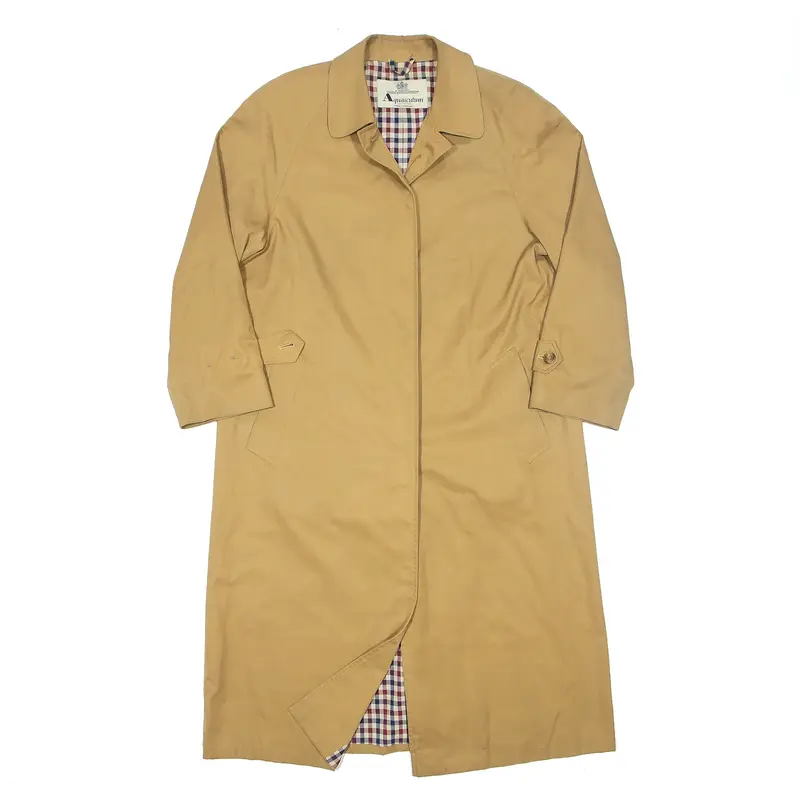 AQUASCUTUM Check Lined Trench Coat Beige Womens M
