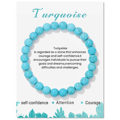 Synthetic Turquoise Beaded Stretch Bracelets