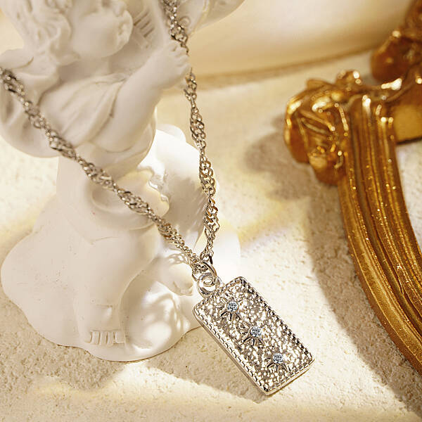 Stainless Steel Sun Pendant Necklace for Women