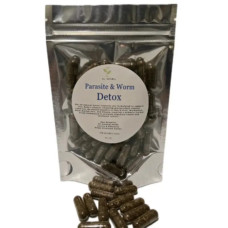 Parasite Detox Gut Candida Cleanse Capsules |Pau D'arco, Wormwood, Blackwalnut Hull, Cloves | Herbal Capsules Healthcare Natu...