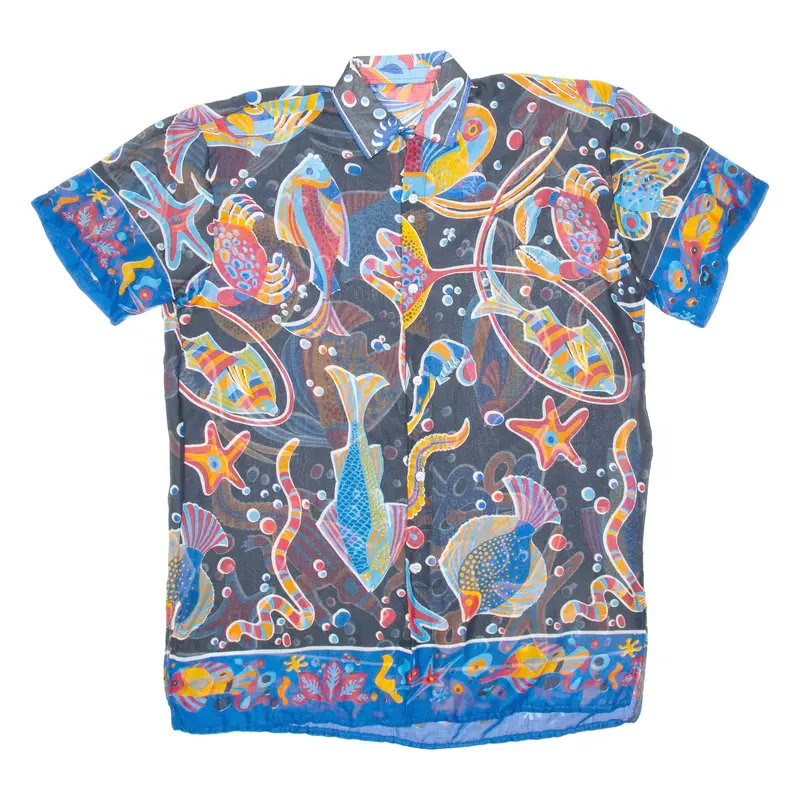 Underwater Mens Shirt Black Crazy Pattern XL