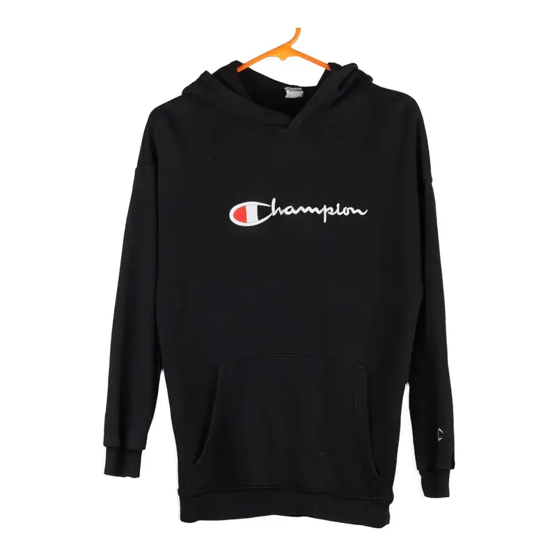 Age 17 Bootleg Champion Hoodie - Large Black Cotton
