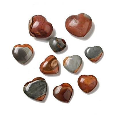 Natural Desert Jasper/Polychrome Jasper Heart Love Stone