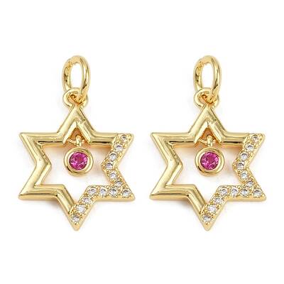 Brass Micro Pave Cubic Zirconia Pendants