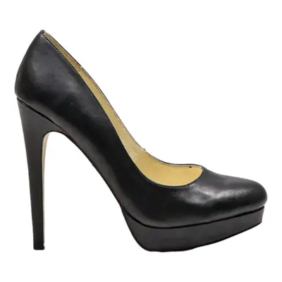 BUFFALO Court Heels Black Leather Womens UK 6
