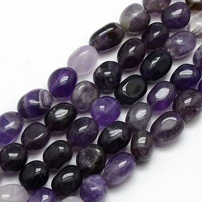 Natural Amethyst Nuggets Beads Strands