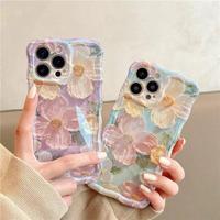 Flower Pattern Phone Case, Oil Painting Printed Phone Protective Cover, Phone Accessories Compatible with Iphone 11 12 13 14 ...