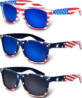 3-pack American Flag Sunglasses, 4th of July Decorations Patriotic Party Favors Memorial Day Decor 4th of July Accessories