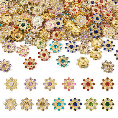 260Pcs 13 Style CCB Plastic with Rhinestones Cabochons