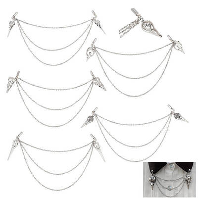 Alloy Charm Hanging Chains Collar Pins Tie Clips