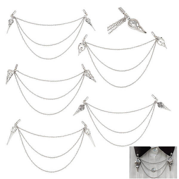 Alloy Charm Hanging Chains Collar Pins Tie Clips