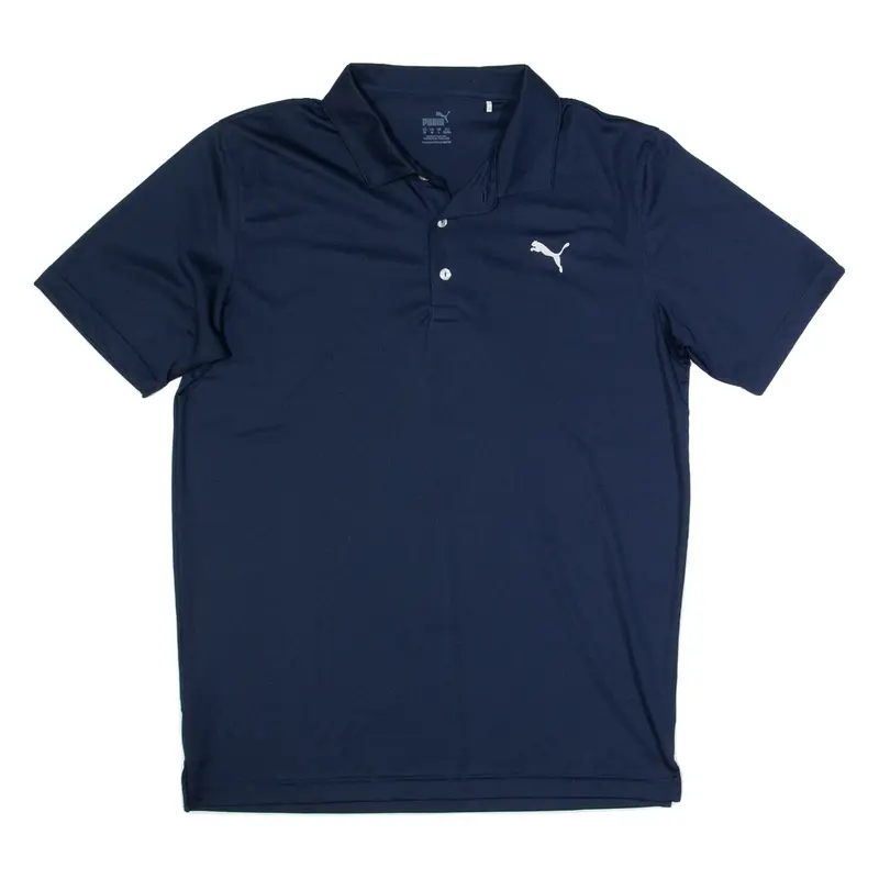 PUMA Mens Polo Shirt Blue Short Sleeve M